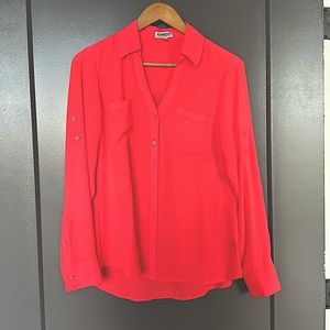 Hot pink portofino shirt from express